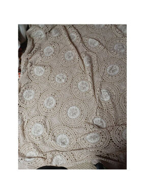 Vintage Handmade Crochet Lace Bedspread or Tablecloth 72 By 92 Inches